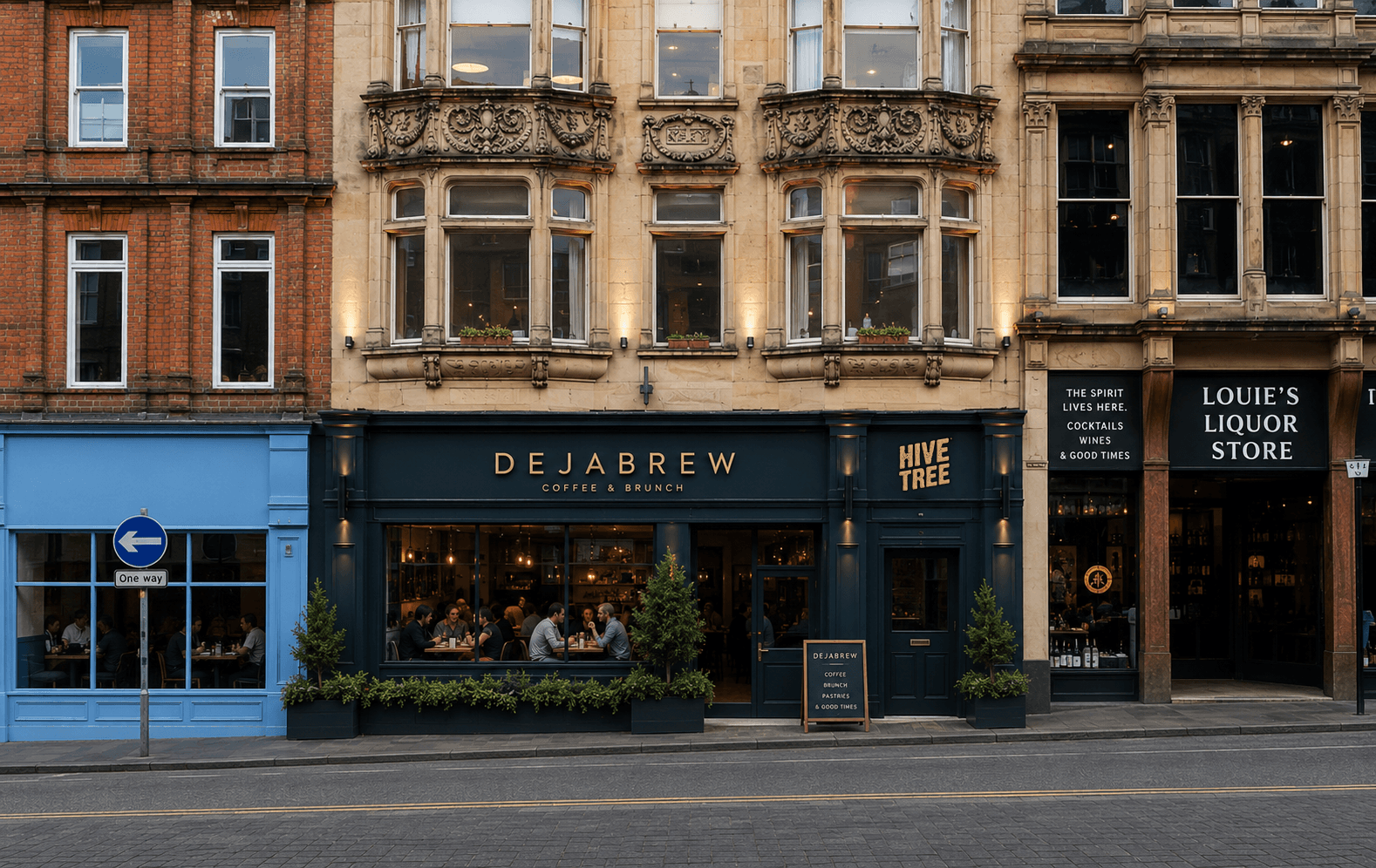HiveTree at 9 Bigg Market, the Grade II–listed Central Buildings frontage